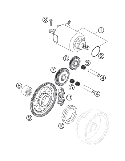 DEMARREUR ELECTRIQUE POUR 250 EXC F 2006 EU