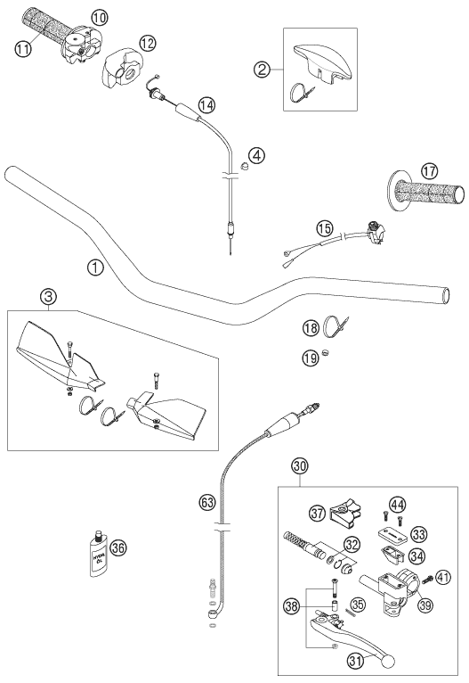 GUIDON ARMATURES POUR 125 SXS 2006 (EU)