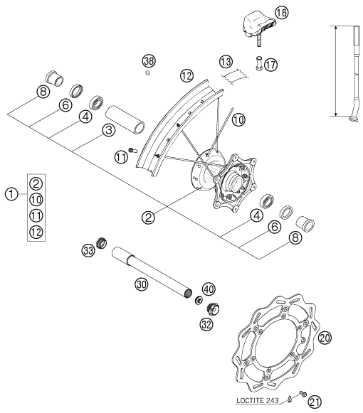 ROUE AVANT POUR 125 SXS 2006 (EU)