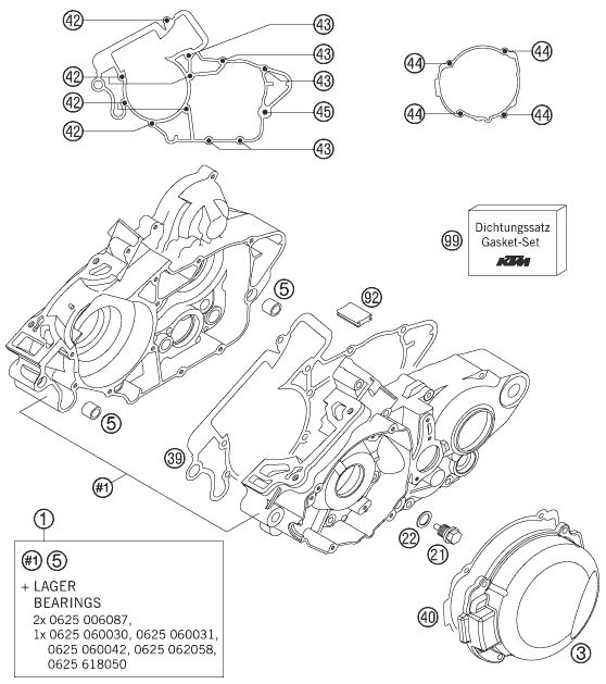 CARTER MOTEUR POUR 125 SXS 2006 (EU)