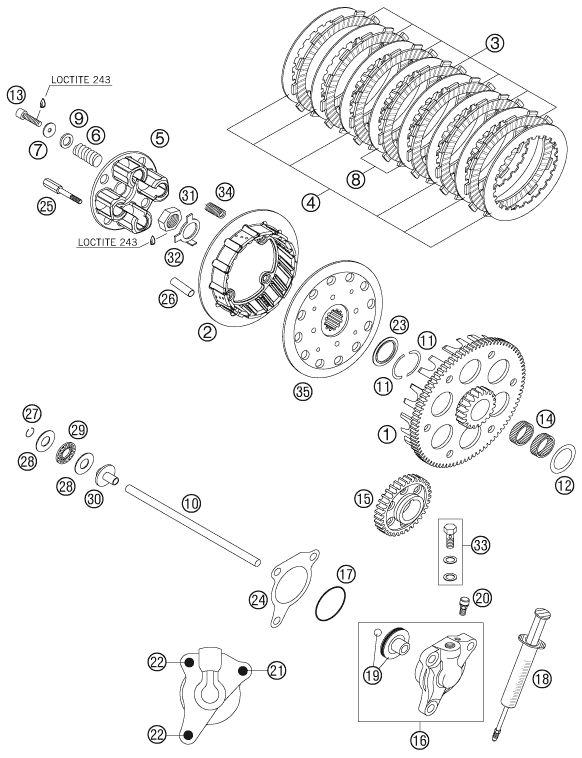 EMBRAYAGE POUR 450 SXS 2006 EU