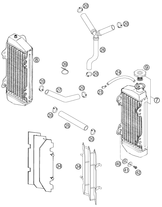 SYSTEME DE REFROIDISSEMENT POUR 125 SXS 2006 (EU)