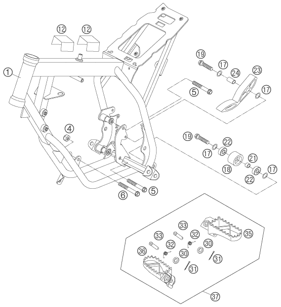 CADRE POUR 50 SX 2007 EU