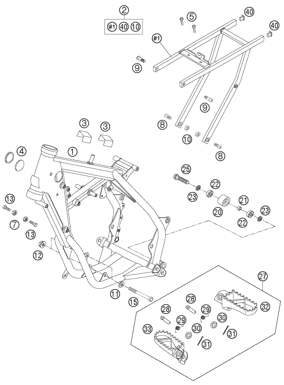 CADRE POUR 65 SX 2007 (EU)