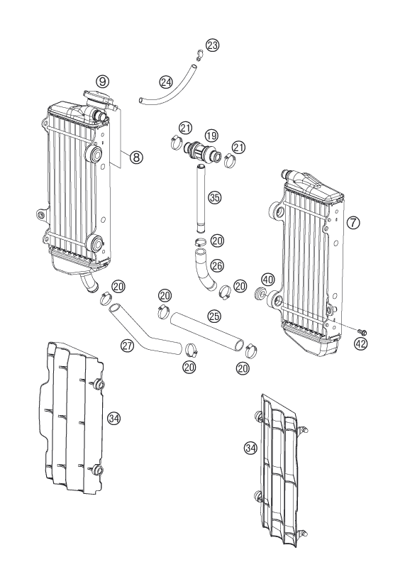 SYSTEME DE REFROIDISSEMENT POUR 250 SX 2007 EU