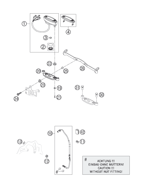 INSTRUMENTS SYSTEME DE VERROUILLAGE POUR 125 EXC 2007 (EU)