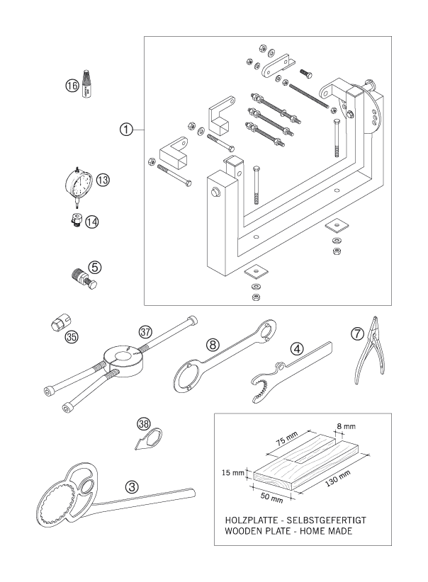 OUTILS SPECIAUX MOTEUR POUR 125 SX EU