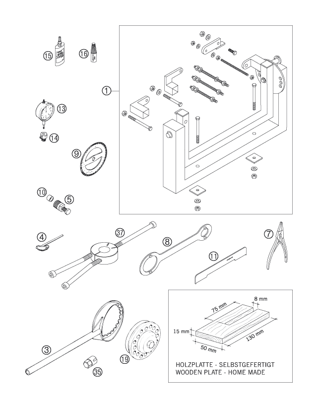 OUTILS SPECIAUX MOTEUR POUR 250 SX 2007 (EU)