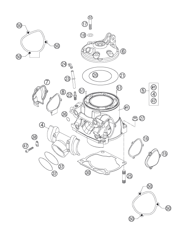 CYLINDRE CULASSE POUR 250 SX 2007 (EU)