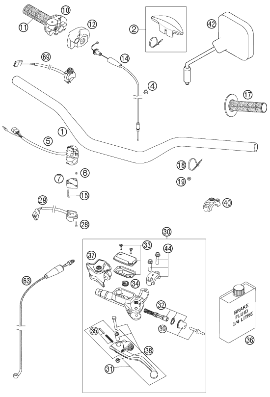 GUIDON ARMATURES POUR 300 EXC E 2007 EU
