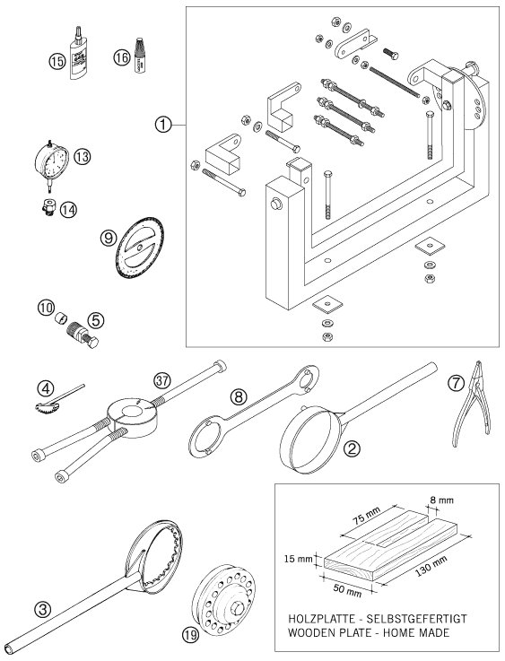 OUTILS SPECIAUX MOTEUR POUR 300 EXC E 2007 EU