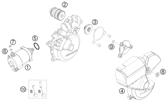 DEMARREUR ELECTRIQUE POUR 300 EXC E 2007 EU