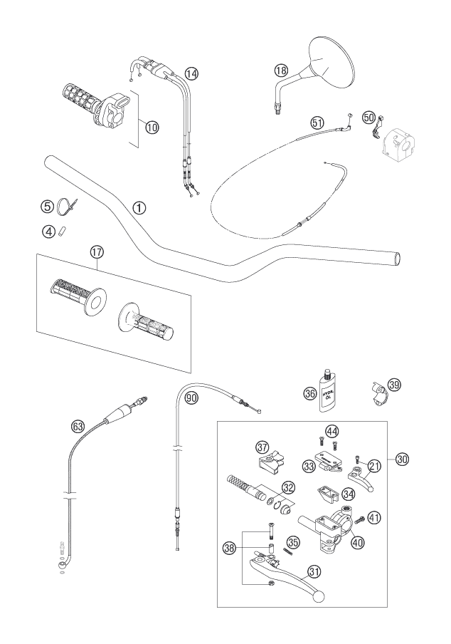 GUIDON ARMATURES POUR 640 ADVENTURE 2007 (AU/GB)