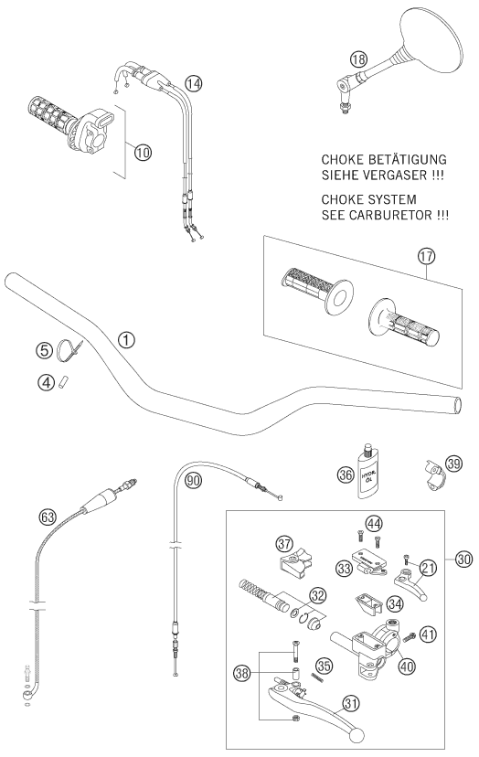 GUIDON ARMATURES POUR 625 SXC 2007 (AU/GB)