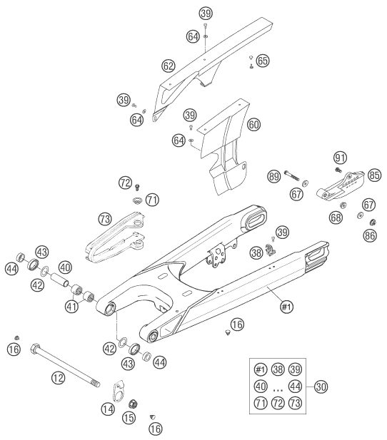 BRAS OSCILLANT POUR 625 SXC 2007 (AU/GB)