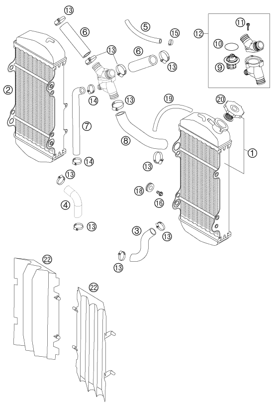 SYSTEME DE REFROIDISSEMENT POUR 400 EXC FACTORY RACING (EU)