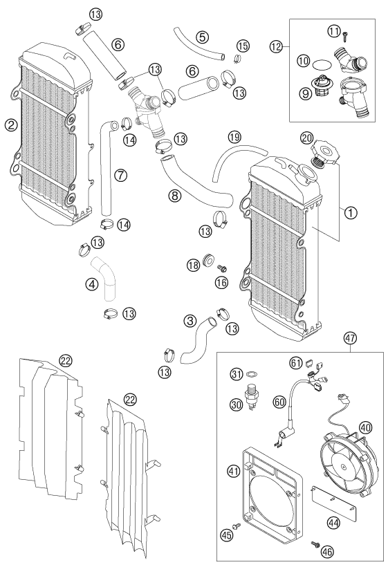 SYSTEME DE REFROIDISSEMENT POUR 450 EXC FACTORY RACING (EU)