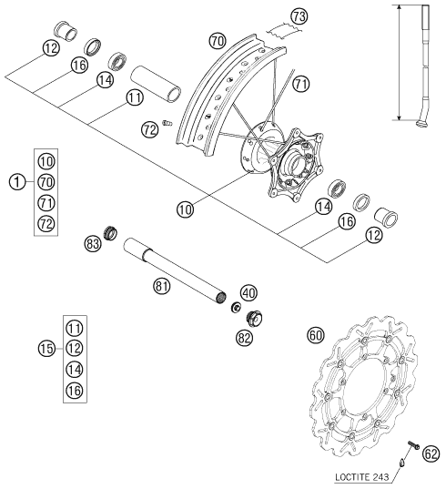 ROUE AVANT POUR 450 SMR 2007 EU