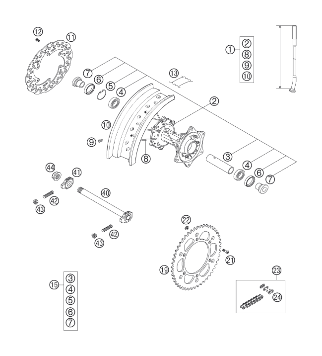 ROUE ARRIERE POUR 450 SMR 2007 EU