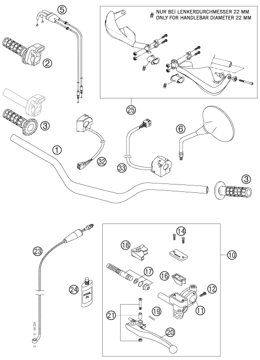 GUIDON ARMATURES POUR 990 ADVENTURE S 2007 EU