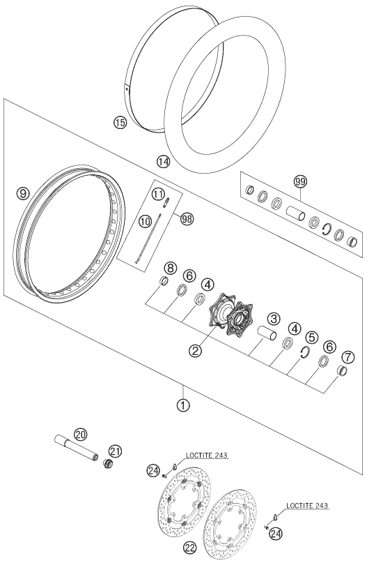 ROUE AVANT POUR 990 ADVENTURE S 2007 (AU/GB)