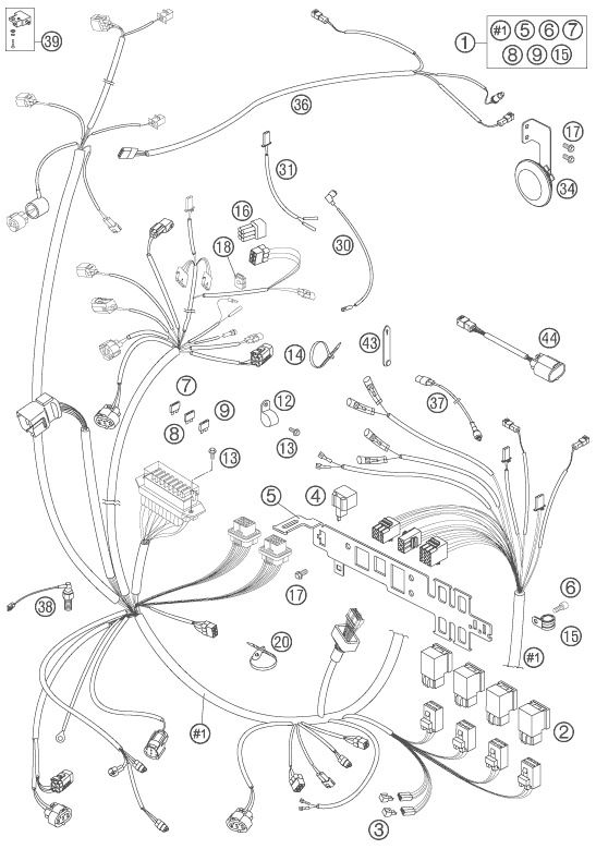 FAISCEAU DE CABLES POUR 990 ADVENTURE S 2007 (AU/GB)