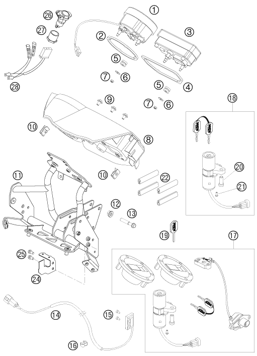 INSTRUMENTS  SYSTEME DE VERROUILLAGE POUR 990 ADVENTURE S 2007 AUGB