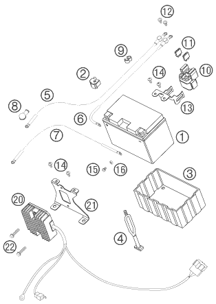 BATTERIE POUR 950 SUPERMOTO R 2007 EU