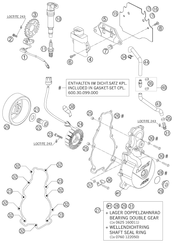 SYSTEME DE ALLUMAGE POUR 950 SUPERMOTO BLACK 2007 AUGB