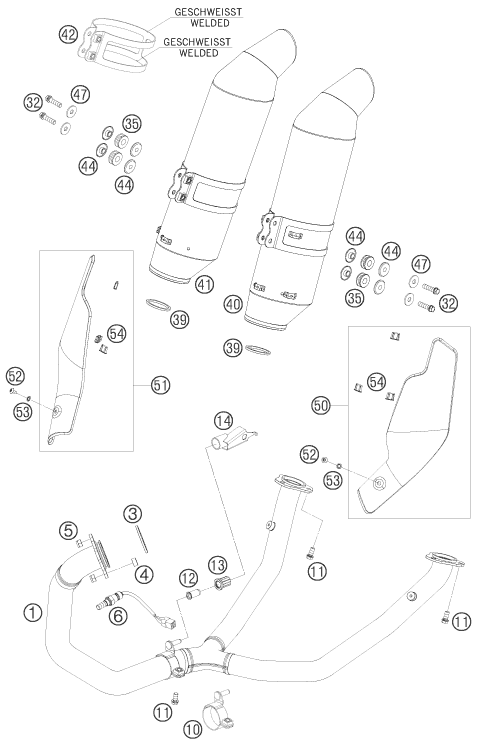 SYSTEME DECHAPPEMENT POUR 690 SUPERMOTO BLACK 2007 EU