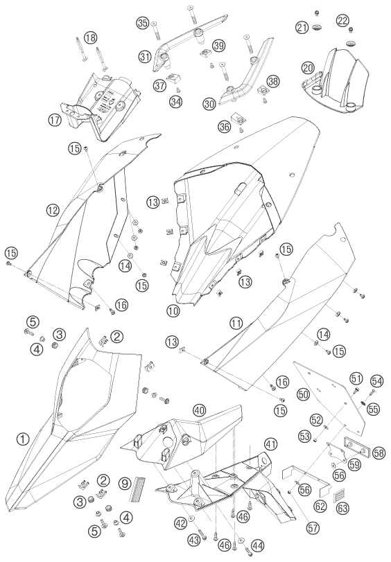 PLAQUE GARDE BOUE POUR 690 SUPERMOTO PRESTIGE 2007 EU