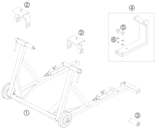 OUTIL SPECIAL  CHASSIS  POUR 690 SUPERMOTO BLACK 2007 AUGB