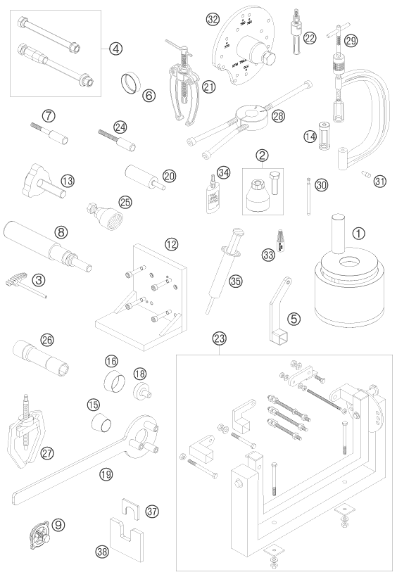 OUTILS SPECIAUX MOTEUR POUR 690 RALLY FACTORY REPLICA 2007 (EU)