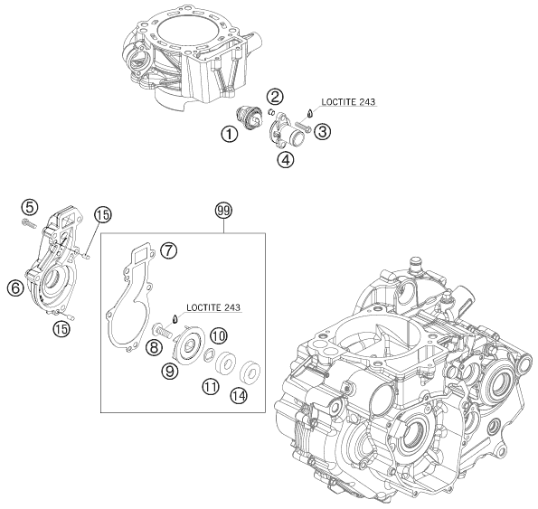 POMPE A EAU POUR 690 RALLY FACTORY REPLICA 2007 EU