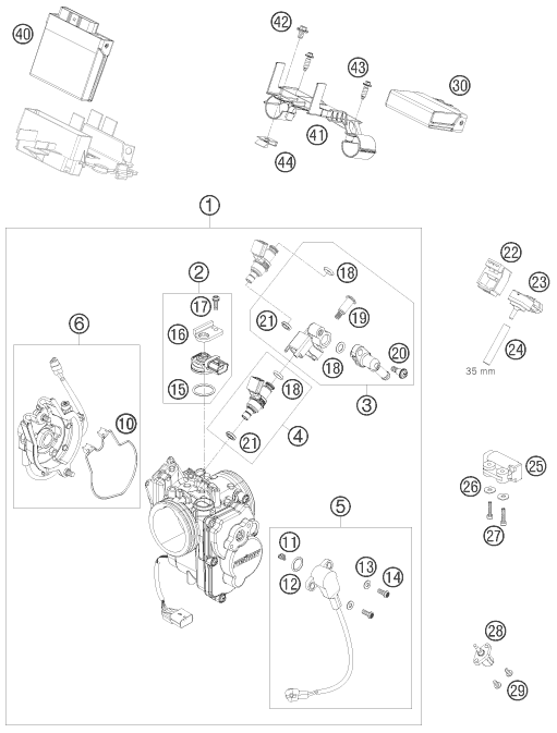 CORPS DU CLAPET DETRANGLEMENT POUR 690 SUPERMOTO BLACK 2007 AUGB