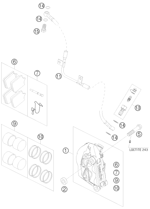 ETRIER DE FREIN AVANT POUR 690 SUPERMOTO PRESTIGE 2007 (AU/GB)