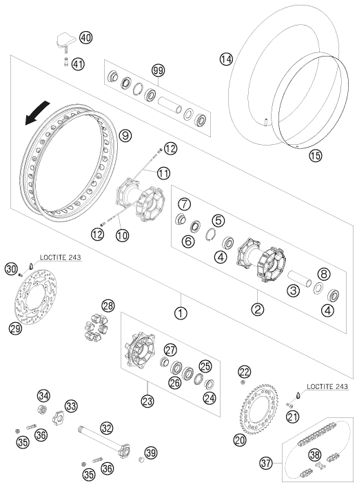 ROUE ARRIERE POUR 690 RALLY FACTORY REPLICA (EU)