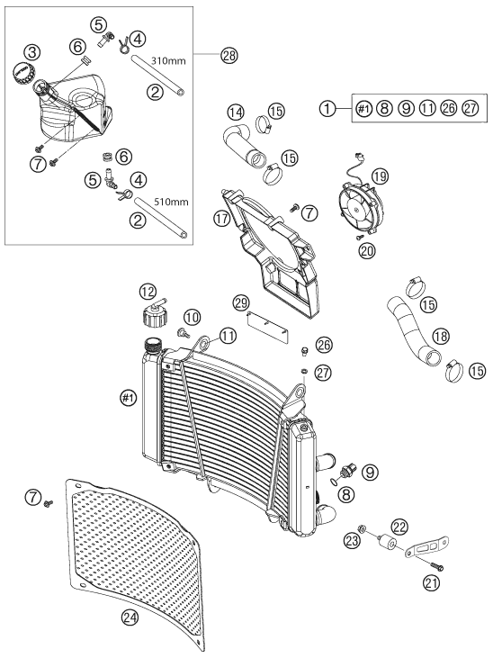 SYSTEME DE REFROIDISSEMENT POUR 690 RALLY FACTORY REPLICA 2007 EU