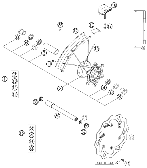 ROUE AVANT POUR 125 SX 2007 EU