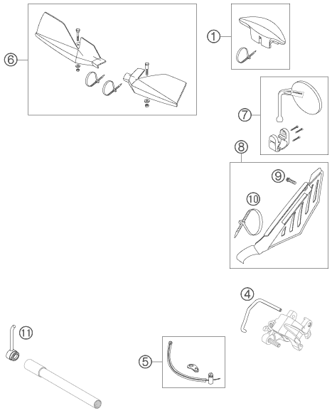 ACCESSOIRES POUR 250 EXC F SIX DAYS 2007 EU