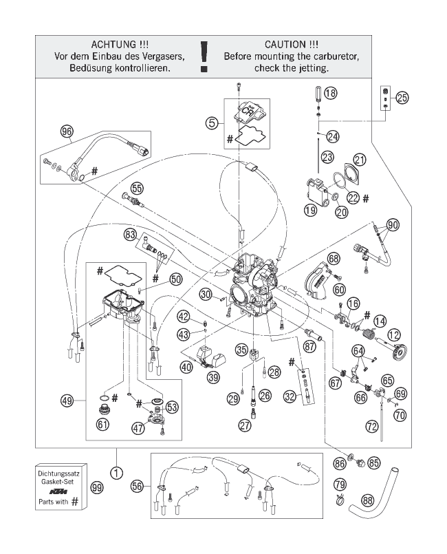 CARBURATEUR POUR 250 EXC-F 2007 (EU)