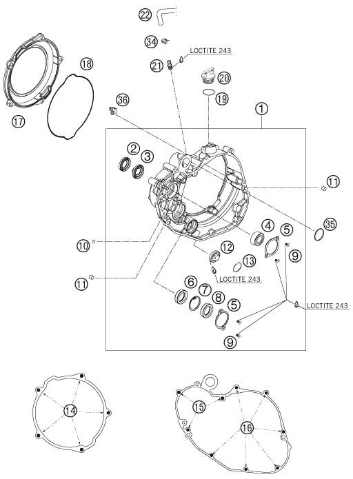 COUVERCLE DEMBRAYAGE POUR 450 SXS F 2007 EU