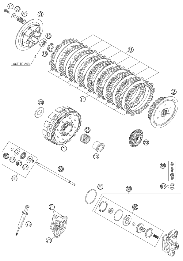 EMBRAYAGE POUR 450 SX F 2007 EU