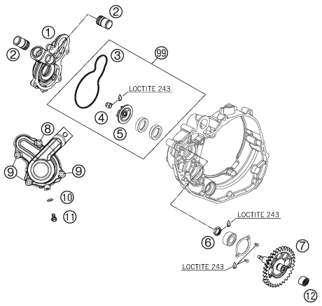 POMPE A EAU POUR 450 SX-F 2007 (EU)