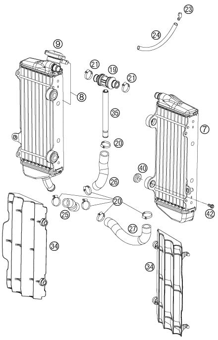 SYSTEME DE REFROIDISSEMENT POUR 450 SX-F 2007 (EU)