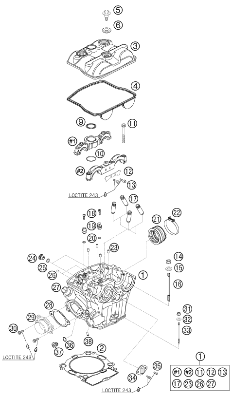 CULASSE POUR 505 SX-F (EU)