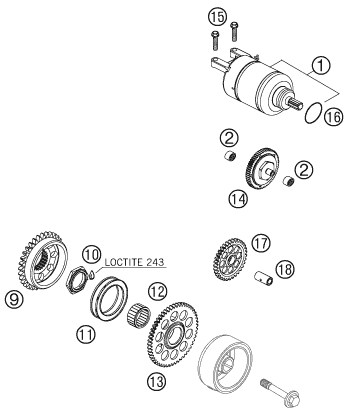 DEMARREUR ELECTRIQUE POUR 450 SX F 2007 EU