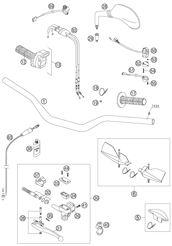 GUIDON ARMATURES POUR 400 EXC FACTORY RACING (EU)