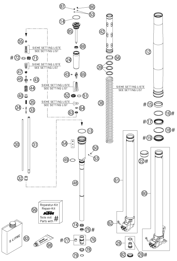 FOURCHE TELESCOPIQUE POUR 125 SXS 2007 EU