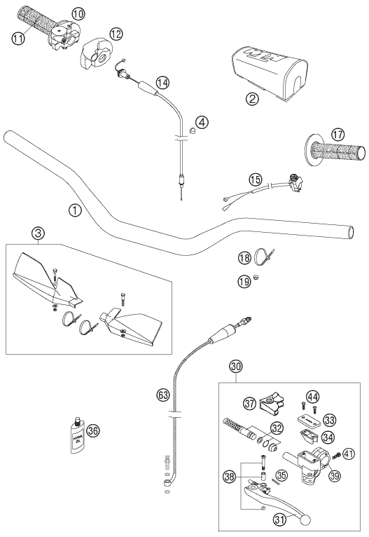 GUIDON ARMATURES POUR 125 SXS 2007 EU